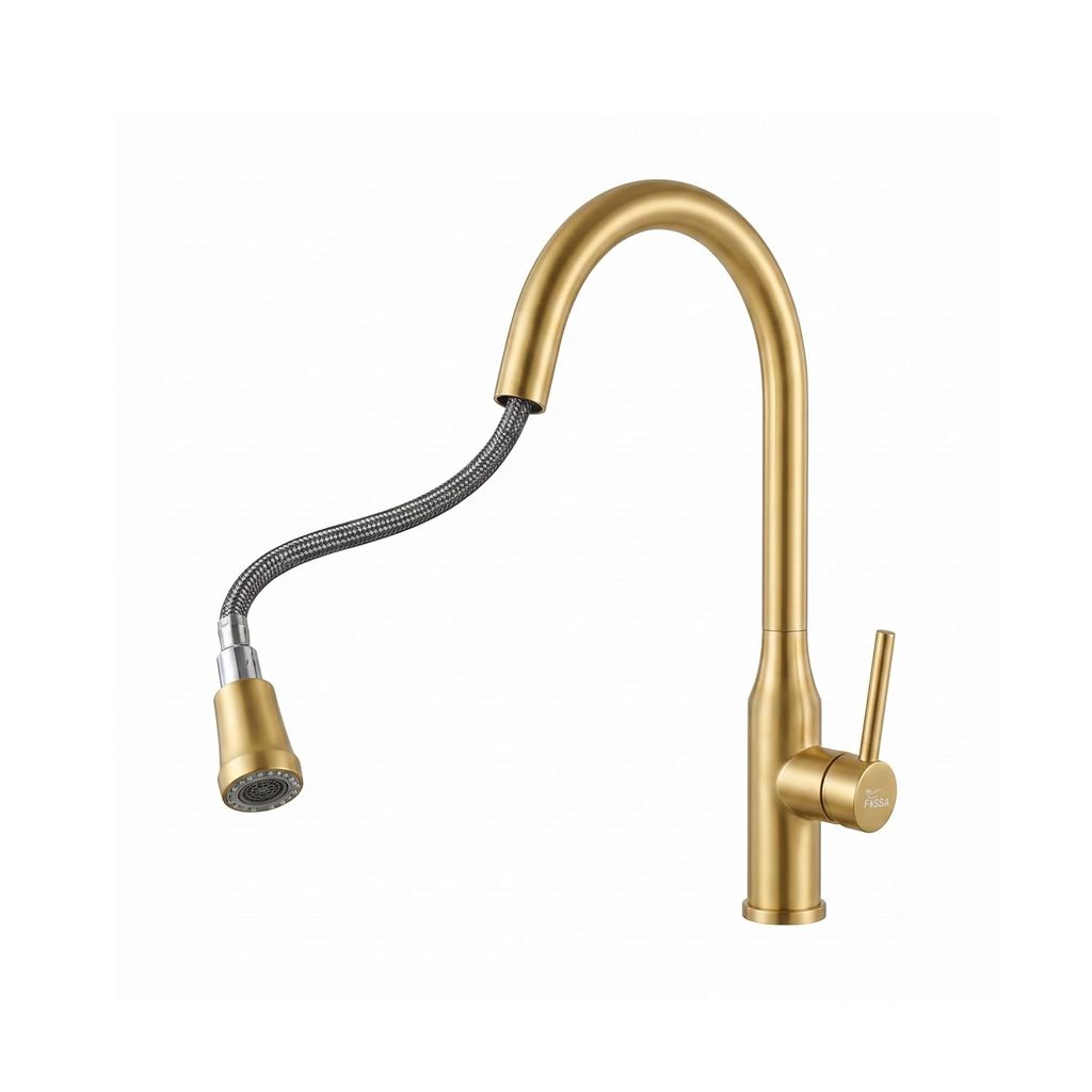 Omega Single-Flow 360° Hot & Cold 304 Stainless Steel Kitchen Mixer Faucet gold