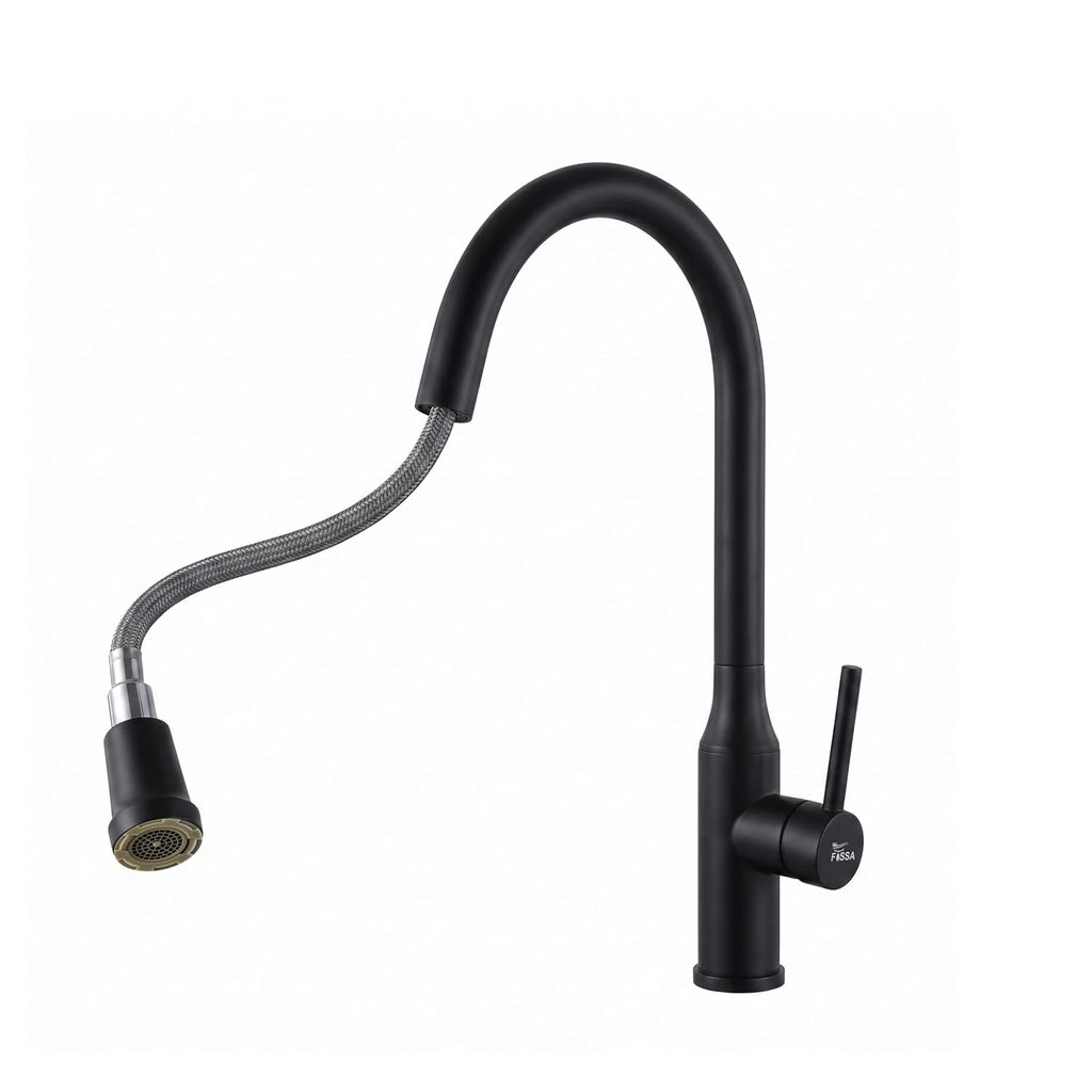 Omega Single-Flow 360° Hot & Cold 304 Stainless Steel Kitchen Mixer Faucet Black