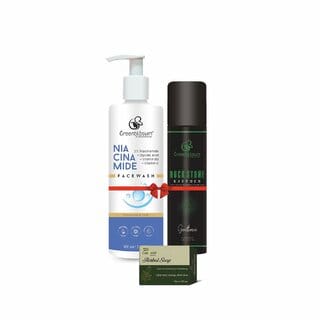 Greenblosum NIA CINA MIDE  face wash 100 ML and Talcam Neem tulsi Powder 100 GM  Herbal soap free pack of 3