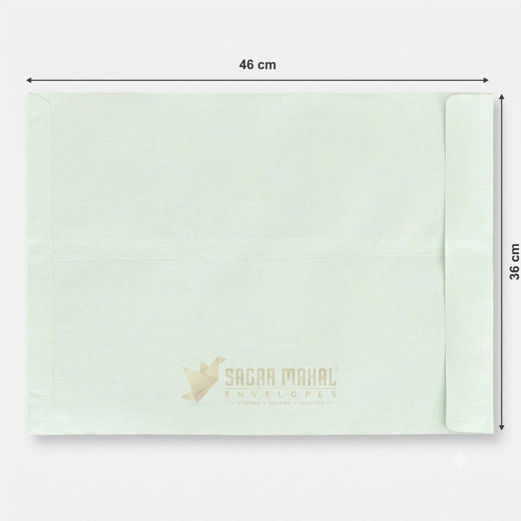 Premium 18 x 14 Inch Green Cloth Lined Envelopes - 100 GSM (Super Large, Pack of 100) | Tear-Resistant Secure Mailing for Legal Documents, X-Rays & Artwork