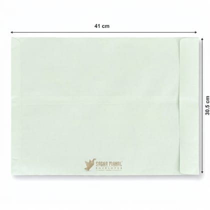 16 x 12 Inch Green Cloth Lined Envelopes - 100 GSM (Oversized, Pack of 100) | Durable Regular Quality Mailers for Legal Files, Ledgers & B2B Couriers