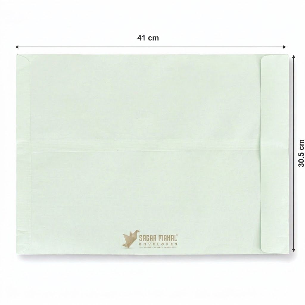 16 x 12 Inch Green Cloth Lined Envelopes - 100 GSM (Oversized, Pack of 100) | Durable Regular Quality Mailers for Legal Files, Ledgers & B2B Couriers