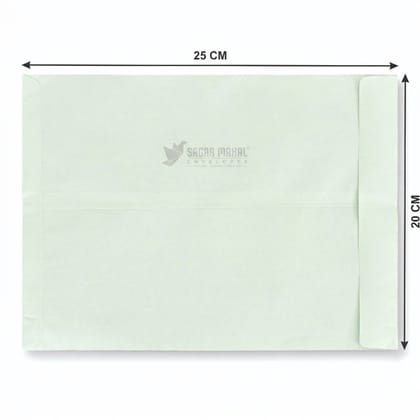 Premium 10 x 8 Inch Green Cloth Lined Envelopes - 100 GSM (Fine Quality, Pack of 100) | Secure Tear-Resistant Mailers for A5 Documents, Photos, & Certificates