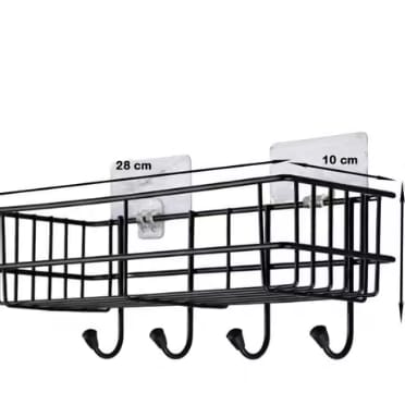 (PACK OF 2) Steel Self-Adhesive Multipurpose Bathroom Shelf 