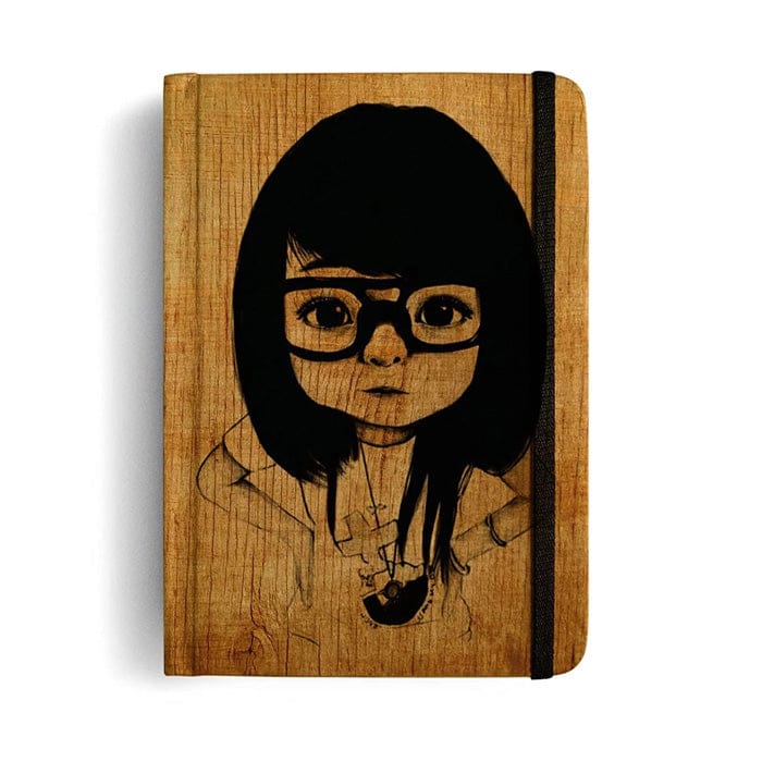 Mooch Hardcover Unruled Diaries A6 Nerd Girl-BUFF CARTRIDGE
