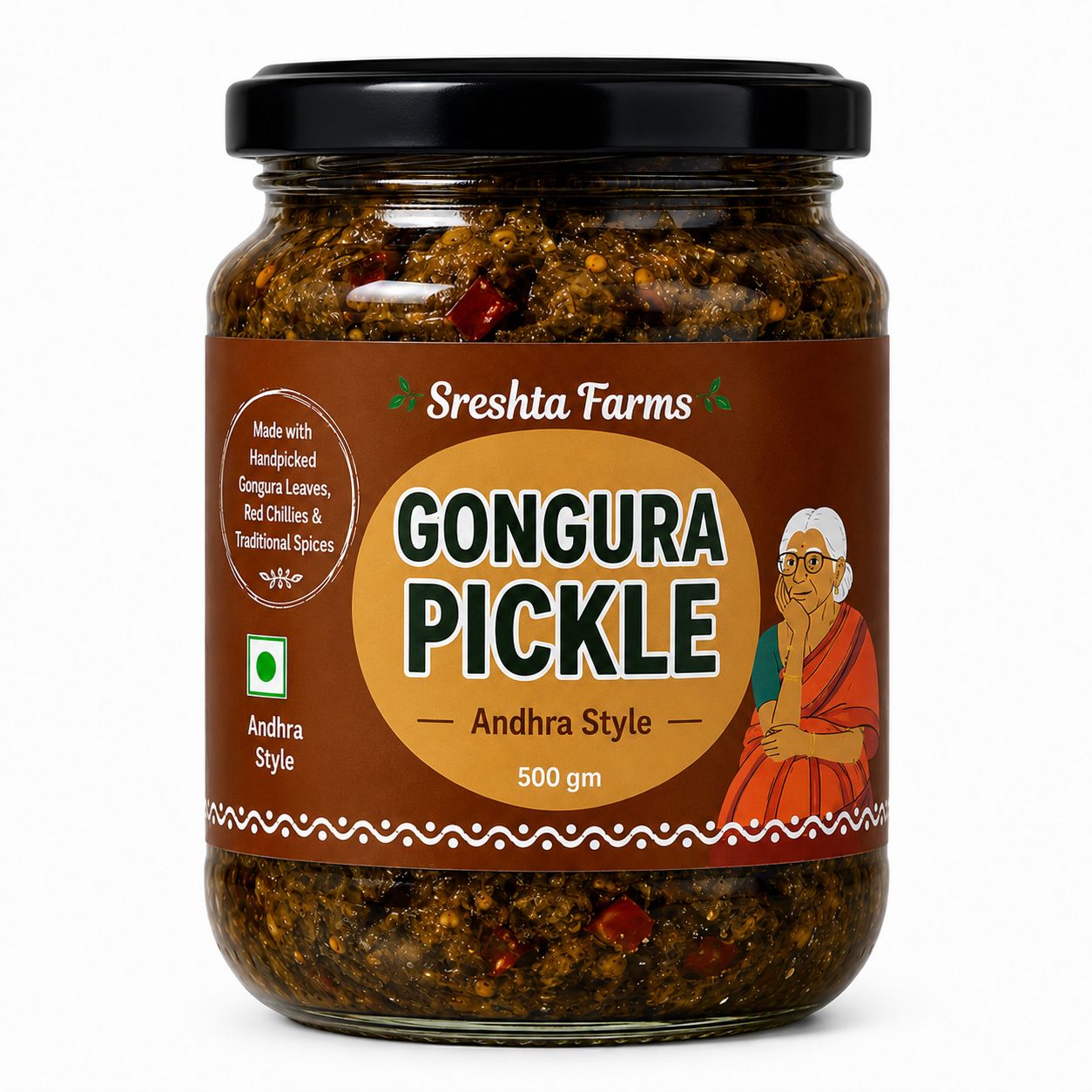 Sreshta Farms Gongura Pickle | Andhra Style Gongura Pachadi | Traditional South Indian Pickle
