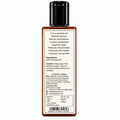 Flax Seed Oil | Cold-pressed Unrefined | Full of omega 3-6-9 Fatty Acids