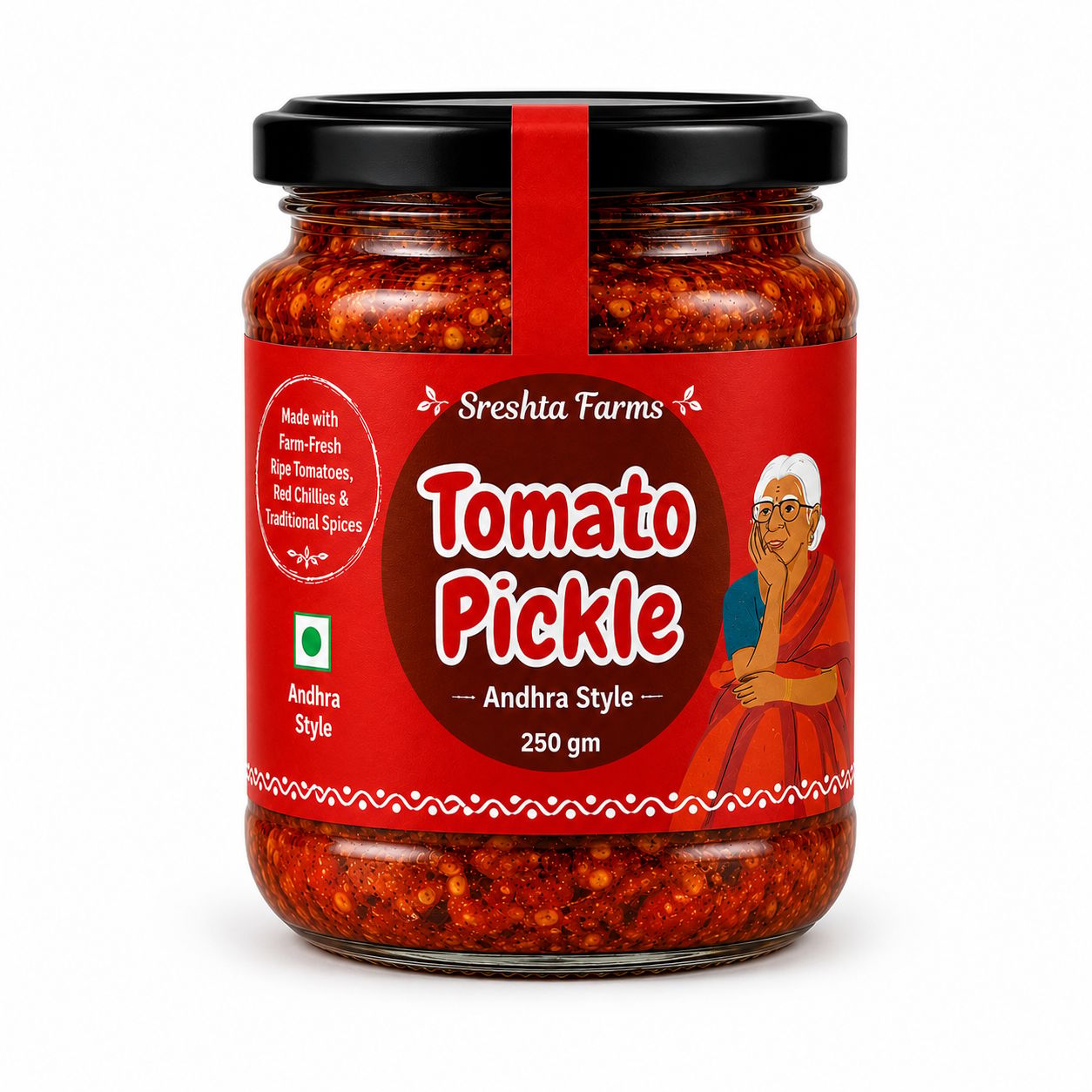 Sreshta Farms Tomato Pickle | Andhra Style Tomato Pickle | Traditional South Indian Pickle