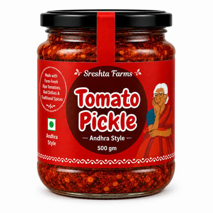 Sreshta Farms Tomato Pickle | Andhra Style Tomato Pickle | Traditional South Indian Pickle