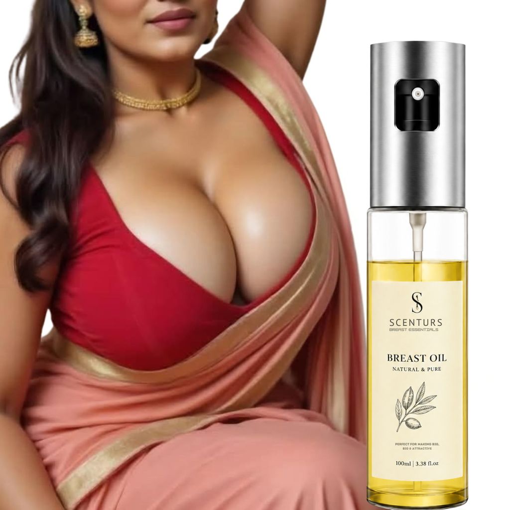 SCENTURS Breast Oil Natural & Pure 100ml – Nourishing Bust Massage Oil for Soft, Smooth & Moisturized-Looking Skin