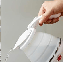 Electric Kettle - Portable for Travel, Foldable Silicone Travel Kettle, Compact and Lightweight, Ideal for Camping,Office, and Hotel Use, Quick Boil - 220V-600ML