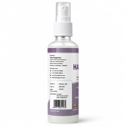 Hair Spray Hydrosol 100ml | Blend off Floral Water | Strong & Healthy Hair Growth | Non Oily | Non  Greasy | Chemical Free, Alcohol Free & Sulphate Free