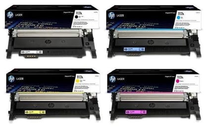 HP 117A CMYK Toner Cartridge Set Compatible with HP Color LaserJet Pro M154, MFP M180 & MFP M181 Series Printers
