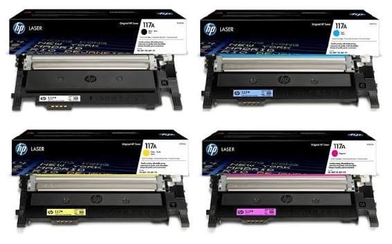 HP 117A CMYK Toner Cartridge Set Compatible with HP Color LaserJet Pro M154, MFP M180 & MFP M181 Series Printers