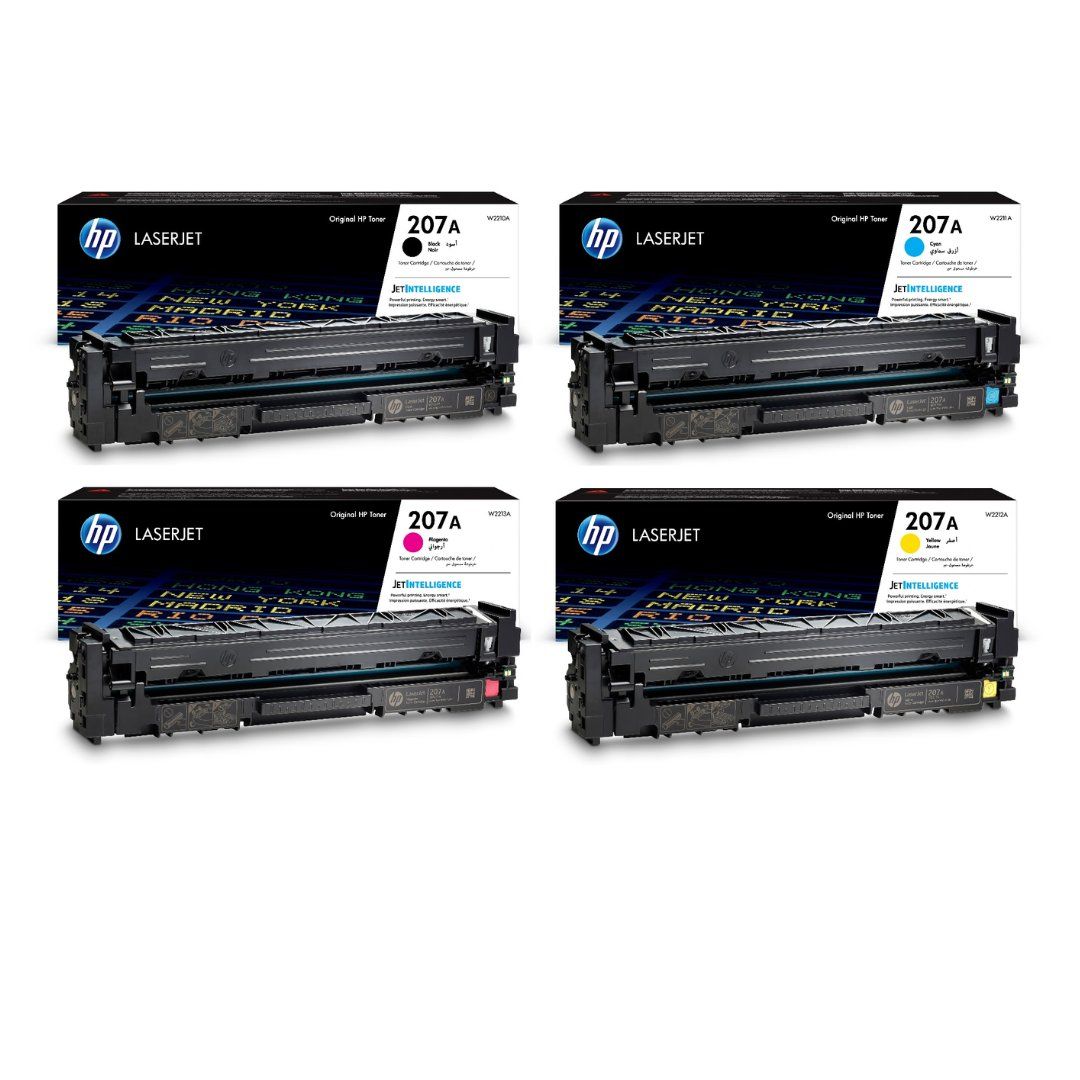 HP 207A Toner Cartridge 4-Pack (Black, Cyan, Magenta, Yellow) for LaserJet Pro M255 & MFP M283