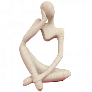Creative Thinker Lady Sculpture Figurines Office Home Decor H- 25 cm-Poly Resin