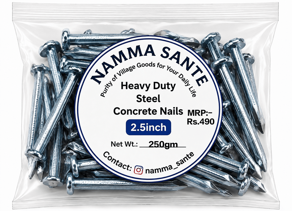 Heavy Duty Steel Concrete Nails 2.5 Inch | Concrete Nails | Steel Nails | Cement Nails | Masonry Nails | Construction Nails - Hardware, Tools and Home Safety | Buy online on ZillyBuy