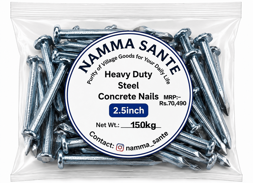 Heavy Duty Steel Concrete Nails 2.5 Inch | Concrete Nails | Steel Nails | Cement Nails | Masonry Nails | Construction Nails - Hardware, Tools and Home Safety | Buy online on ZillyBuy