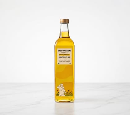 Sreshta Farms Sunflower | Pure Refined Sunflower Cooking Oil | Light & Versatile Cooking Oil