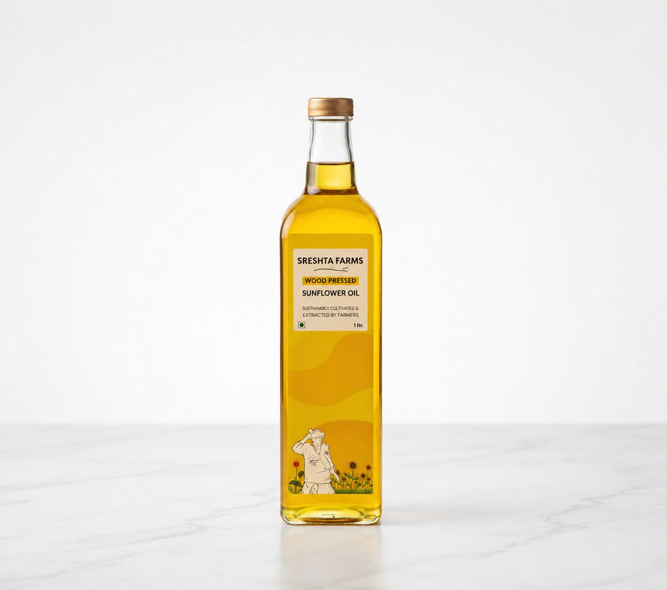 Sreshta Farms Sunflower | Pure Refined Sunflower Cooking Oil | Light & Versatile Cooking Oil