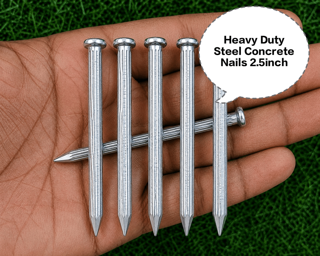 Heavy Duty Steel Concrete Nails 2.5 Inch | Concrete Nails | Steel Nails | Cement Nails | Masonry Nails | Construction Nails - Hardware, Tools and Home Safety | Buy online on ZillyBuy