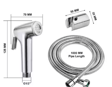  Health Faucet with 1 Meter Flexible Hose Pipe & Wall Hook | Premium Handheld Bidet Spray | Bathroom Toilet Jet Spray | Durable & Leak-Resistant