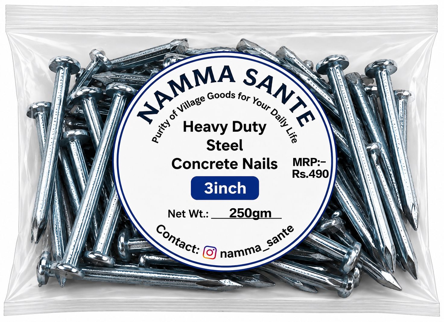 Heavy Duty Steel Concrete Nails 3 Inch | Concrete Nails | Steel Nails | Cement Nails | Masonry Nails