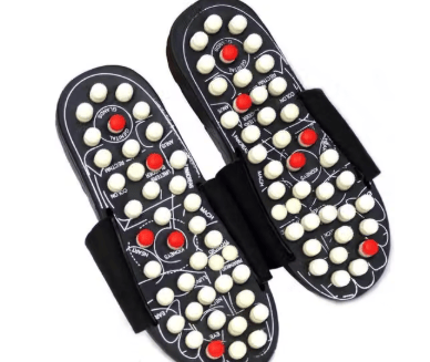 Eastern Club Yoga Paduka Manual Acupressure Foot Relaxer/Foot Massager Slipper/Spring Acupressure Magnetic Therapy Sandals/Rotating Acupressure Foot Slippers for Men & Women