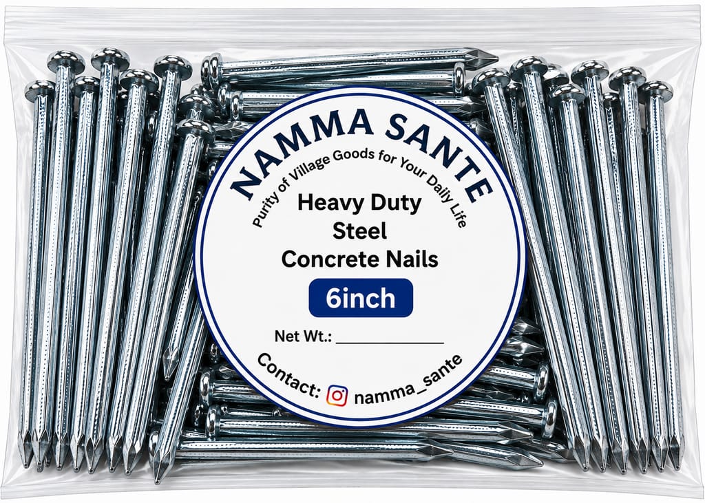 Heavy Duty Steel Concrete Nails 6 Inch | 6 Inch Concrete Nails | Hardened Steel Nails 6 Inch | Heavy Duty Wall Nails 6 Inch | Concrete Wall & Beam Nails - Hardware, Tools and Home Safety | Buy online on ZillyBuy