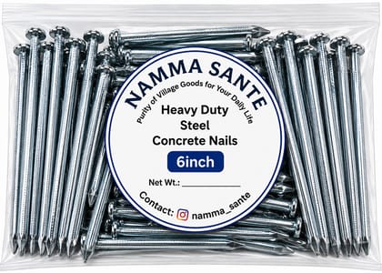 Heavy Duty Steel Concrete Nails 6 Inch | 6 Inch Concrete Nails | Hardened Steel Nails 6 Inch | Heavy Duty Wall Nails 6 Inch | Concrete Wall & Beam Nails