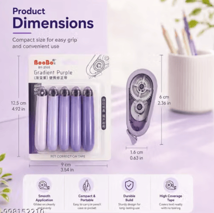 Premium Mini Correction Tape Set (Pack of 5) 
