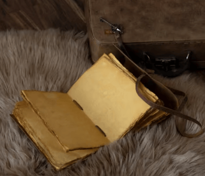 Genuine Leather Diary | Vintage Handmade Leather Journal | Premium Antique Key Closure | 200 Handmade Deckle Edge Antique Pages
