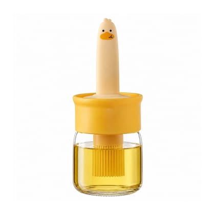 V3Deals Plastic Oil Dispenser Bottle with Silicone Brush | 200ML Leakproof Jar Design, Transparent Jar, Cooking & Baking, BBQ Use, Versatile Container