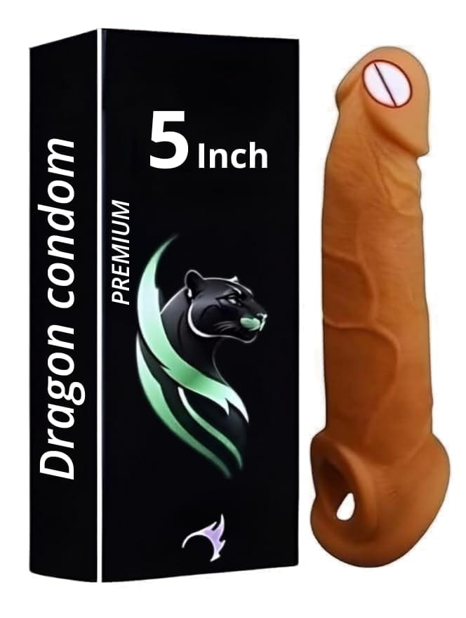 Premium Dragons Condom For Men 5 Inch, Silicone, Natural Color, Ultra Soft | Long Lasted Condom For Man | Extra Pleasure Extra size