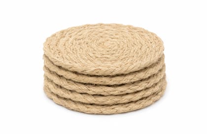 Banana Fiber Round Dining Mat & Coasters- Pack of 6 Banana Fiber Round Dining Mat & Coasters- Pack of 6