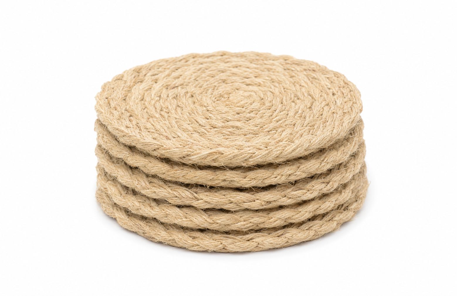 Banana Fiber Round Dining Mat & Coasters- Pack of 6