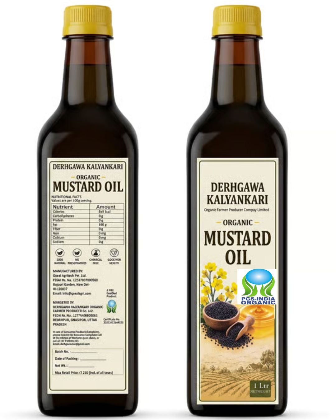 Organic Mustard Oil, 1 Ltr