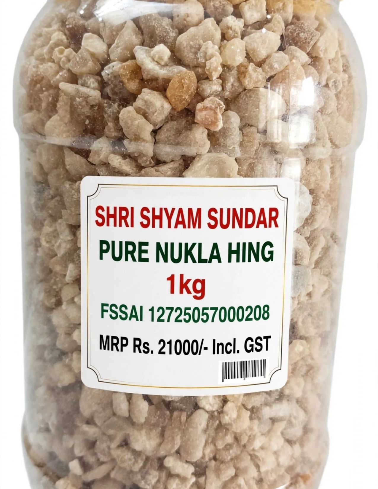 Shri Shyam Sundar Hathras Special Pure Nukla Hing 1Kg - Premium Asafoetida Lumps - 100% Pure & Natural - Hotel Restaurant Dhaba Special Pack - All India Delivery - FSSAI Certified