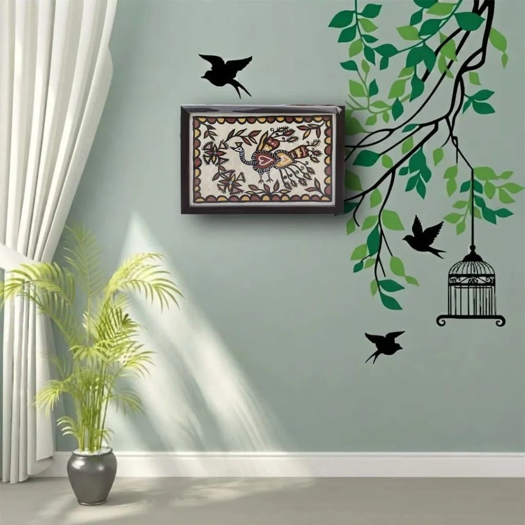 Handcrafted Sohrai Khovar Peacock Ethnic Wall Decor