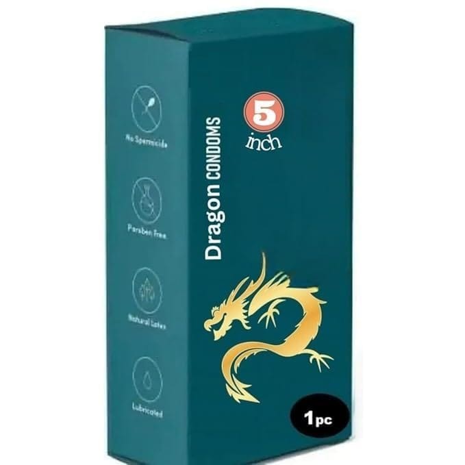 Dragon CONDOMS 5 Inch Lubricated Natural Latex - 1 Pc