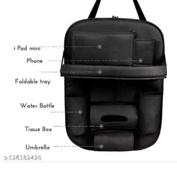 Car Backseat Organizer with Foldable Tray