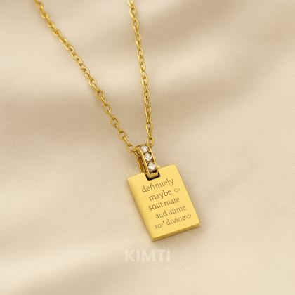 Anti Tarnish Gold-Plated Square Necklace
