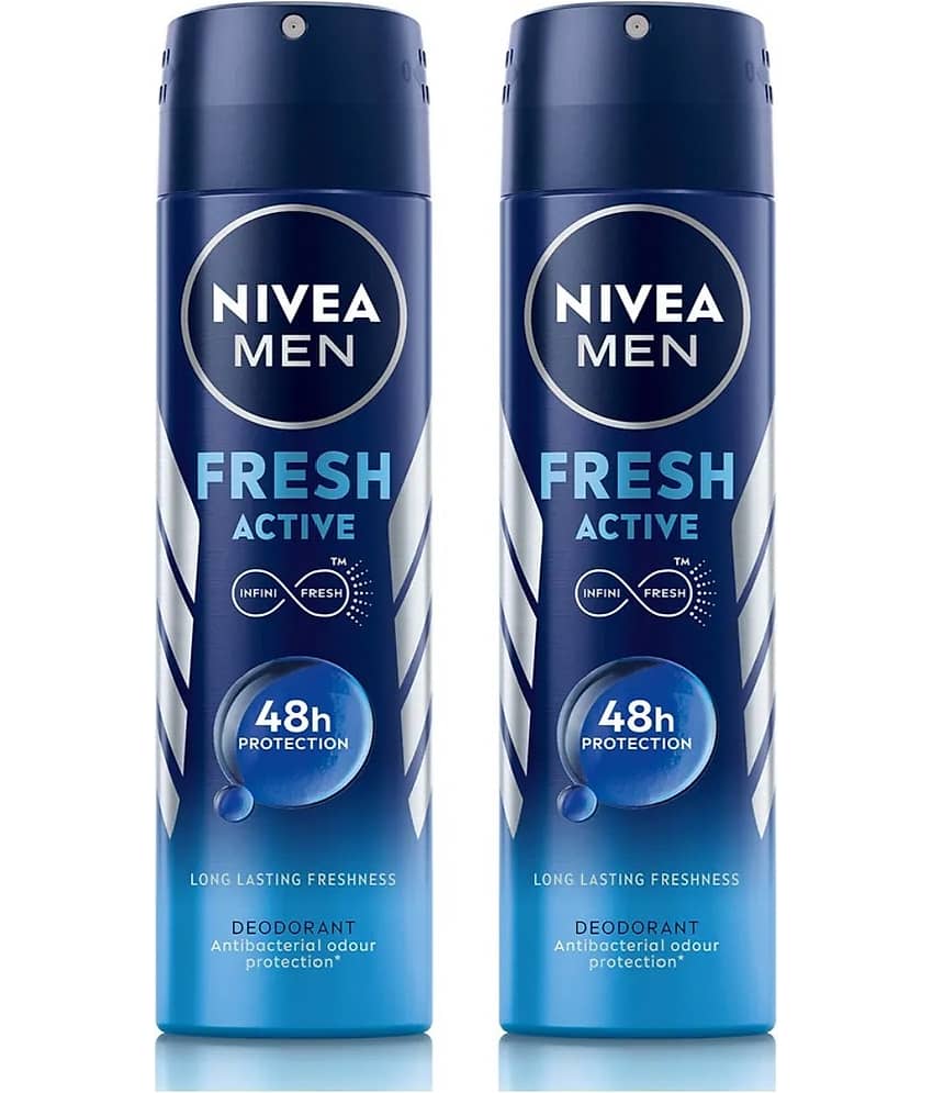 Nivea Fresh Active Deodorant, 150 ml each Deodorant Spray for Men,Women,Unisex 300 ml ( Pack of 2 )