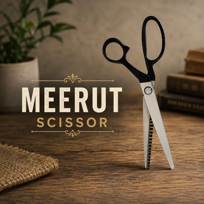 Traditional Meerut Tailoring Scissor with Black Handles