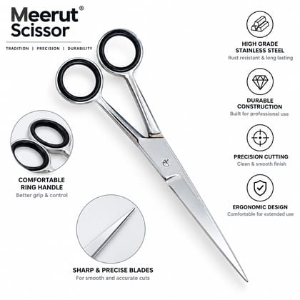 Meerut Stainless Steel Black Ring Scissor