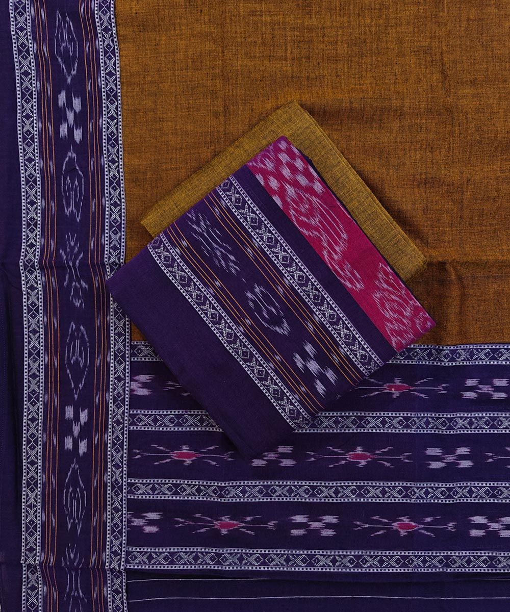 Blue Sambalpuri Handwoven Ikat Suit Set SFCSUT2517