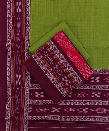 Purple Olive Sambalpuri Handwoven Ikat Suit Set SFCSUT2518
