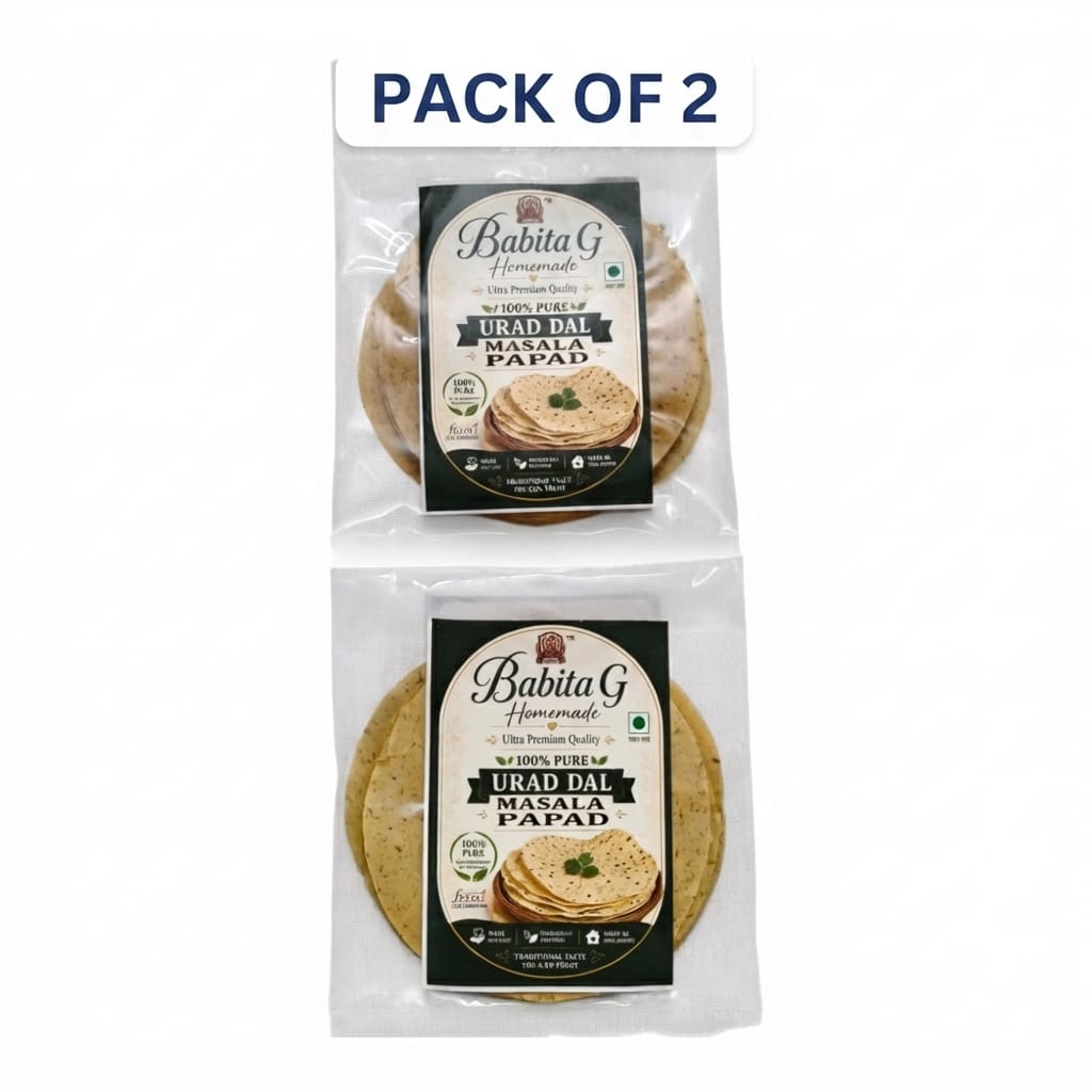 Babita G Homemade Urad Dal Masala Papad (Pack of 2)