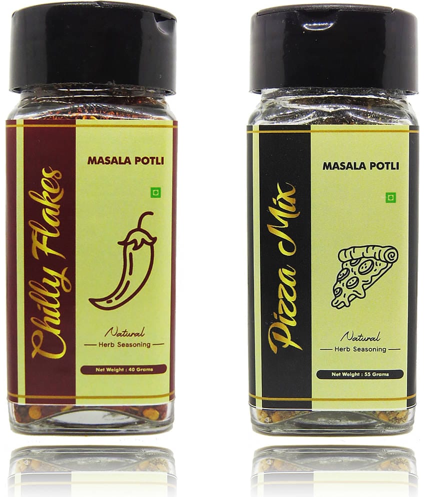 Masala Potli Dried Herbs Chilly Flakes (40), Pizza Mix (55) for Cooking, Garnishing 95 gm