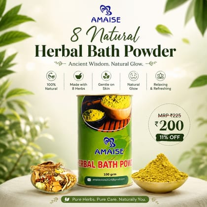 Amaise 8 Natural Herbal Bath Powder 100 gm